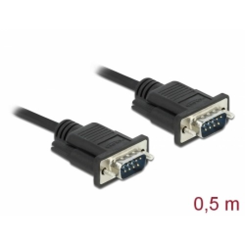 Delock Sériový kabel rozhraní RS-232 Sub-D9, ze zástrčkového na zástrčkový, délky 0,5 m