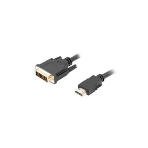 LANBERG HDMI (M) na DVI-D (M) (18+1) kabel 0,5m, černý, zlacené konektory