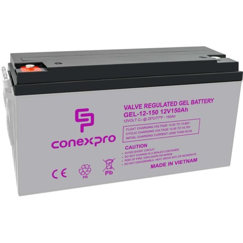 Batéria Conexpro GEL-12-150 GEL, 12V/150Ah, T18-M8, Deep Cycle