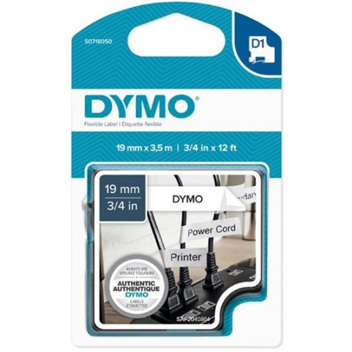 páska DYMO 16958 D1 Black On White Flexible Nylon Tape (19mm)