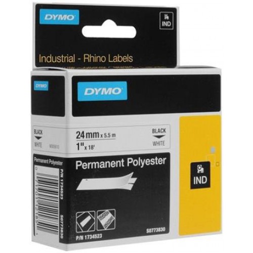 páska DYMO 1734523 D1 RHINO Black On White Permanent Polyester Tape (24mm)