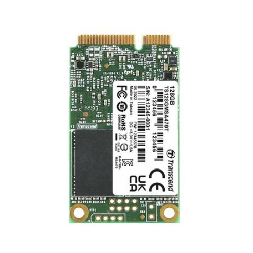 TRANSCEND MSA470T 128GB Industrial 3K P/E SSD disk mSATA, SATA III 6Gb/s (3D TLC), 560MB/s R, 520MB/s W