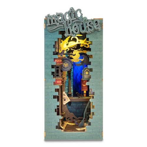 Hračka Robotime Zarážka na knihy miniatúra domečka Kúzelnícká ulička