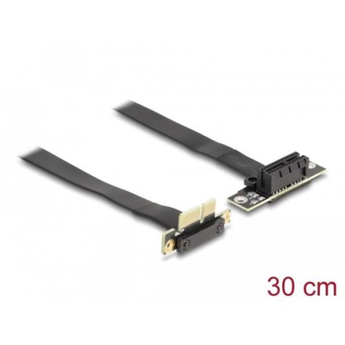 Delock Riser karta PCI Express, ze zástrčky x1 90° pravoúhlý na slot x1 90° pravoúhlý, s kabelem, délka 30 cm