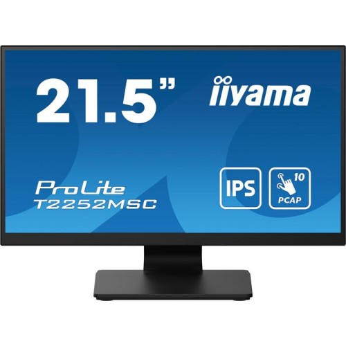 Dotykový monitor IIYAMA ProLite T2252MSC-B2 21,5", PCAP 10P, 5ms, 225cd/m2, USB, DP/HDMI, repro, černý