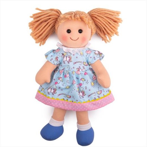 Bábika Bigjigs Toys látková Olivia 34 cm