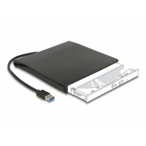 Delock Externí pouzdro pro 5.25” Slim disky SATA 12,7 mm na SuperSpeed USB 5 Gbps Typ-A samec