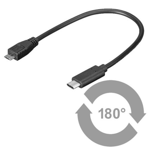 Kábel USB 3.1 konektor C/male - USB 2.0 konektor Micro-B/male ,0,2m
