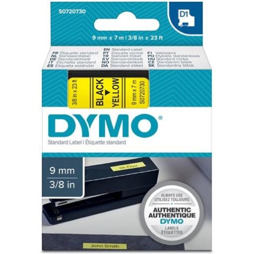 páska DYMO 40918 D1 Black On Yellow Tape (9mm)