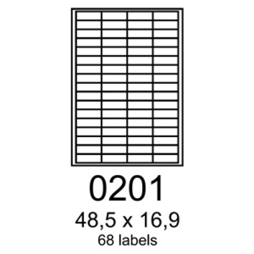 etikety RAYFILM 48,5x16,9 univerzálne biele R01000201F (1.000 list./A4)