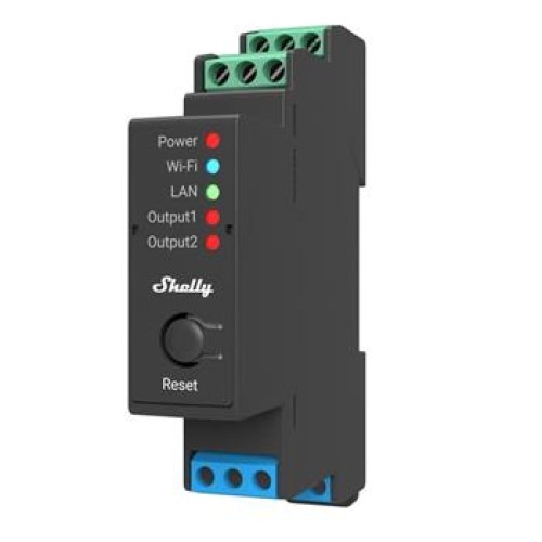 spínací modul Shelly Pro 2 - 2x 16A (LAN, WiFi, Bluetooth)