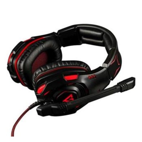 Modecom VOLCANO GHOST headset, herní sluchátka s mikrofonem, 2,2m kabel, USB 2.0, černá/červené podsvícení