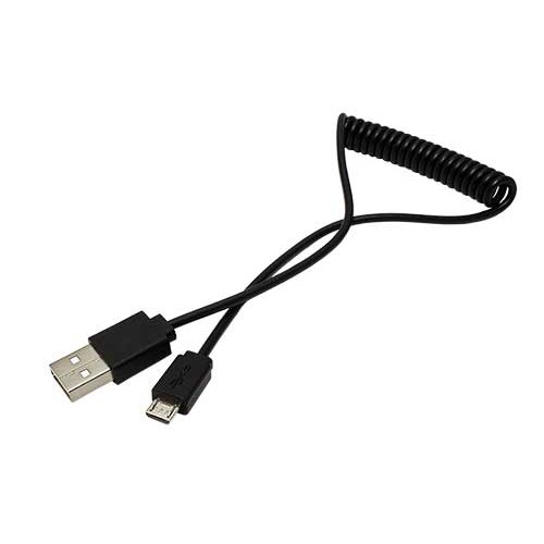 Kábel USB 2.0 kabel, USB A(M) - microUSB B(M), kroucený, 1m, černý