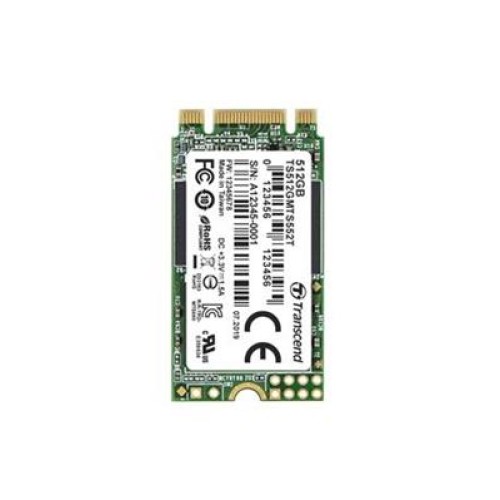 TRANSCEND MTS552T 512GB Industrial 3K P/E SSD disk M.2, 2242 SATA III 6Gb/s (3D TLC) B+M Key, 560MB/s R, 510MB/s W