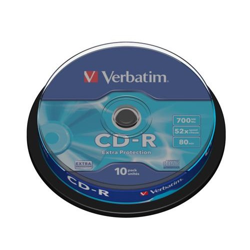 Médium Verbatim CD-R 700MB 80min 52x Extra Protection 10-cake