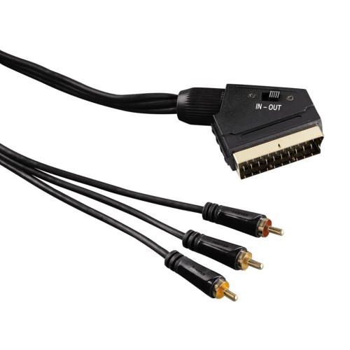 Hama video kábel SCART vidlica - 3 cinch vidlice AV, IN/OUT, 1,5 m