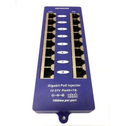 POE gigabitový stíněný 8-portový pasivní panel