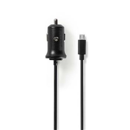 Nedis CCHAM240ABK - Nabíječka do Auta | 2.4 A | Pevný kabel | Micro USB | Černá barva