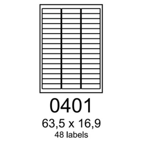 etikety RAYFILM 63,5x16,9 univerzálne žlté R01210401A (100 list./A4)