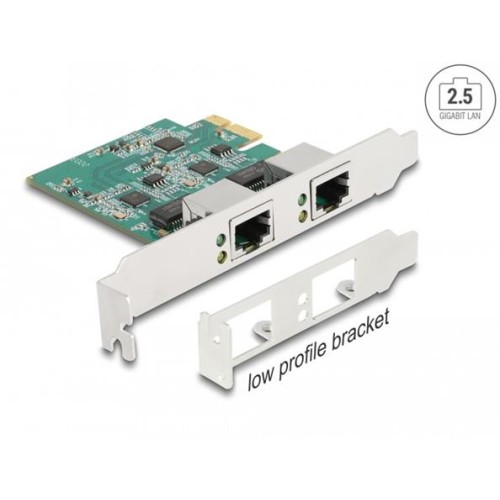Delock PCI Express x1 karta na 2 x RJ45 2,5 Gigabit LAN
