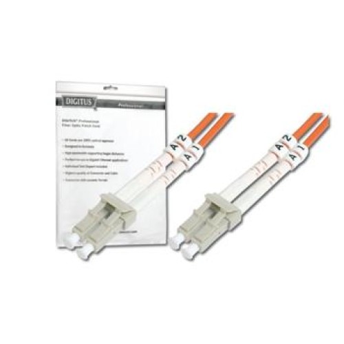 DIGITUS Fiber Optic Patch Cord, LC to LC, Multimode, OM1, 62.5/125 µ, Duplex Length 3m