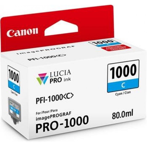 kazeta CANON PFI-1000C Cyan iPF PRO-1000 (80 ml)
