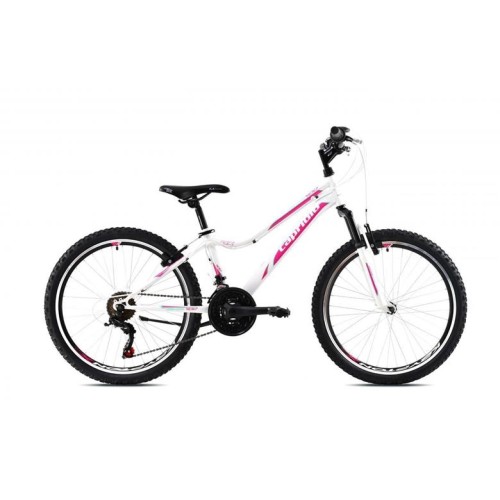 Horský bicykel Capriolo DIAVOLO DX 400 FS 24"/18HT white-pink 13"