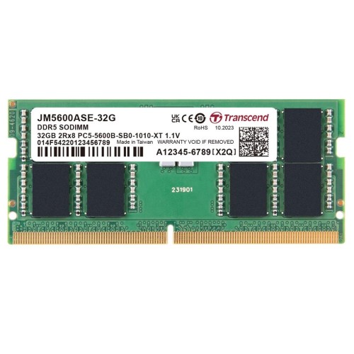 Transcend paměť 32GB DDR5 5600 SODIMM (JetRam) 2Rx8 2Gx16 CL46 1.1V