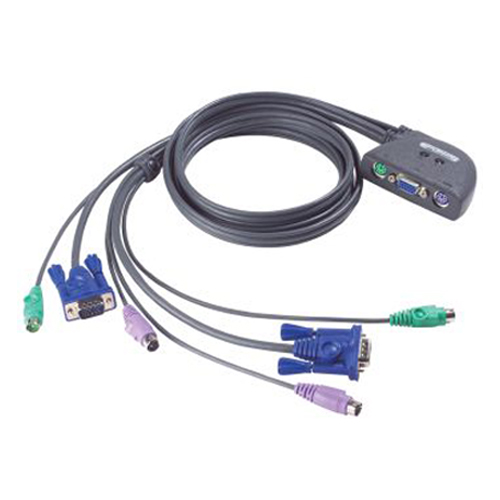 Prepínač Aten CS-62Z 2-port KVM PS/2 mini, 1.2m kabely