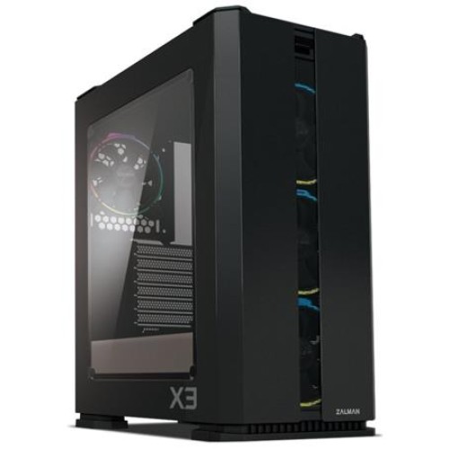 Zalman case X3 černá, Skříň, Middle tower, bez zdroje, ATX, 2x USB 3.0, 2x USB 2.0, průhledná bočnice, ARGB ventilátory