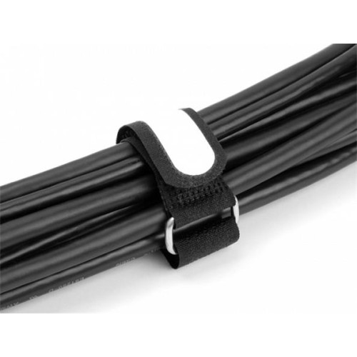 Delock Kabelový úvazek na suchý zip se smyčkou a upínacím očkem, D 305 x Š 25 mm, černý, 5 ks