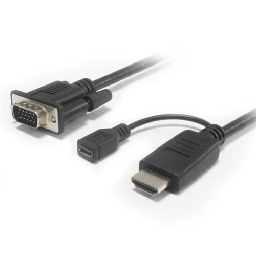 Prevodník HDMI na VGA s napájecím micro USB konektorem černý
