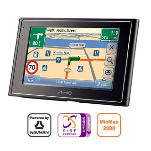 MIO Moov 360u GPS PNA - mapy EU (MioMap 2008), LCD 4,3",SIRF2,HDD 2 GB