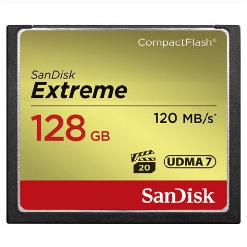 Pamäťová karta Sandisk Extreme CF 128 GB 120 MB/s zápis 85 MB/s UDMA7