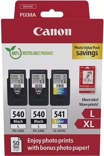 kazeta CANON PG-540 L black (2x) + CL-541 XL color (1x) MG2150/3150 + GP501 10x15