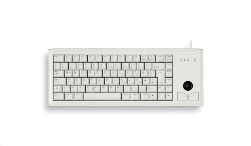 Klávesnica Cherry G84-4400LUBEU-0, KEY, USB, světlá, trackball, US