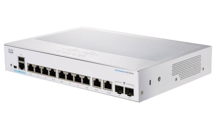 Cisco switch CBS350-8T-E-2G-EU (8xGbE,2xGbE/SFP combo,fanless) - REFRESH
