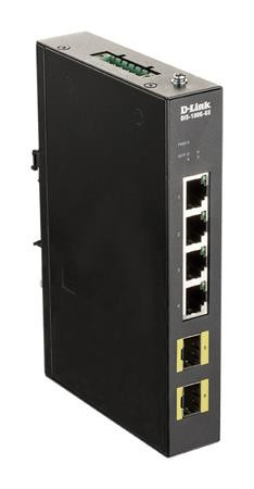 D-Link DIS-100G-6S 4-port Gigabit Industrial Switch including 2 x 100/1000M SFP