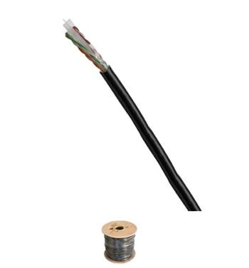 DATACOM UTP drát CAT6  PE,Fca  500m cívka černý OUTDOOR