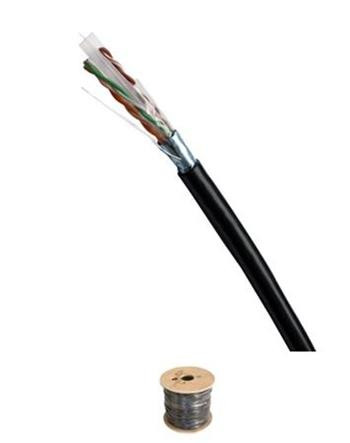 DATACOM FTP drát CAT6  PE,Fca  500m cívka černý OUTDOOR