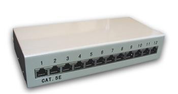 DATACOM Patch box STP 12 port CAT5E DUAL GY  hor.zářez / VL