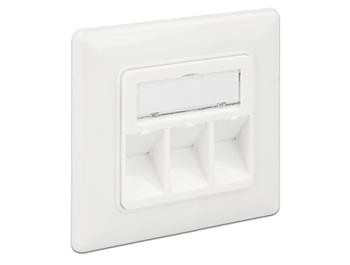 Delock Keystone Wall Outlet 3 Port compact