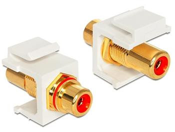 Delock Keystone module RCA samice > RCA samice,pozlacen,červený
