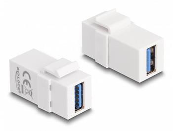 Delock Keystone modul USB 3.0 A samice > USB 3.0 A samice bílé (1:1)