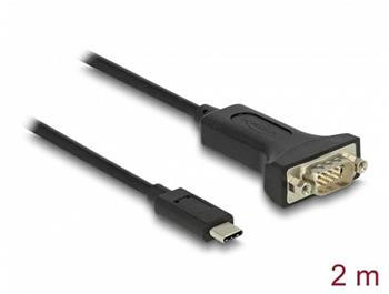 Delock Adaptér z rozhraní USB Type-C™ na 1 x 9 pinový zástrčkový konektor sériového rozhraní RS-232 D-Sub s maticemi 2 m