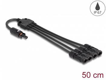 Delock Solární splitter kabel DL4, ze 1 x zástrčkový na 4 x zásuvkového, 50 cm, černý