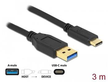 Delock SuperSpeed USB (USB 3.2 Gen 2) kabel Typu-A na USB Type-C™, délky 3m