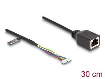 Delock Kabel ze zásuvky RJ45 na zásuvkový pinový konektor, 1,25 mm, 4 pinový a zásuvkový pinový konektor, 1,25 mm, 6 pin