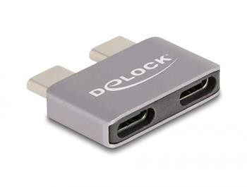 Delock Adaptér USB 40 Gbps USB Type-C™ ze 2 x zástrčkových portů na 2 x zásuvkové, k ochraně portů, kovový