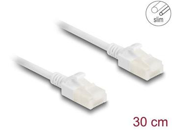 Delock Síťový kabel RJ45 Cat.6A, ze zástrčky na zástrčku, s robustní západkou, pro průmyslové použití, U/UTP Slim, 0,3 m